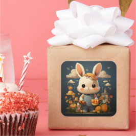 かわいいバニーのステッカー スクエアシール