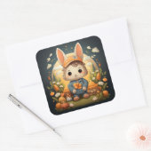 かわいいバニーのステッカー スクエアシール (封筒)