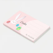 かわいいバニーのハッピーイースターの休日のパーティのトレンディー ポストイット (アングル)