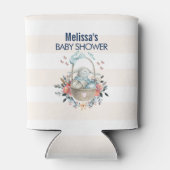 かわいいバニーのバスケット&かわいいフローラルベビーシャワー 缶クーラー (裏面)