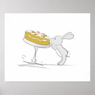 かわいいバニーのポスター（ニンジンを挟む） ポスター