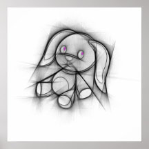 かわいいバニーのポスター。