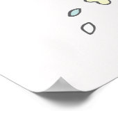 かわいいバニーのリース-誕生統計子供部屋アート ポスター (角)