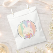 かわいいバニーのレインボー感謝してい誕生日来for フェイバーバッグ (クリップ留めされた状態)