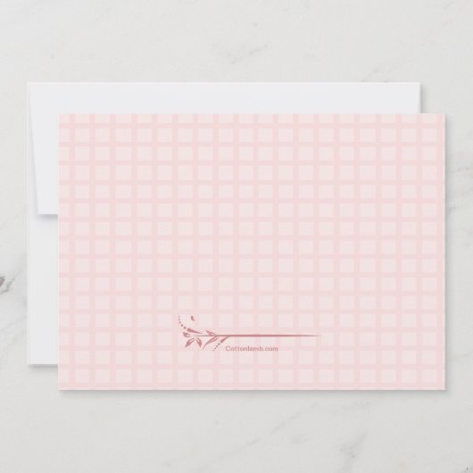 かわいいバニーの写真の誕生の発表 案内状 (裏面)