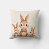 かわいいバニーの家族集まり クッション (裏面)