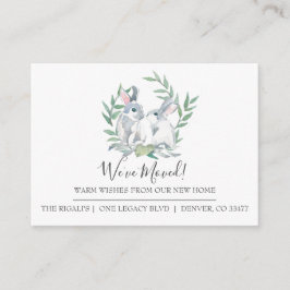 かわいいバニーの新居引っ越し案内 エンクロージャーカード