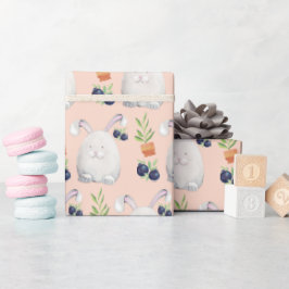 かわいいバニーの水彩画の模様 ラッピングペーパー