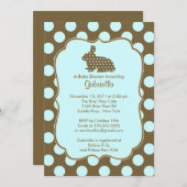 かわいいバニーの男の子のベビーシャワーの招待状 招待状 (正面/裏面)