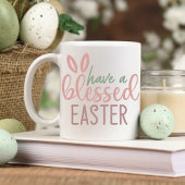 かわいいバニーの耳がイースター賛美を持つ コーヒーマグカップ