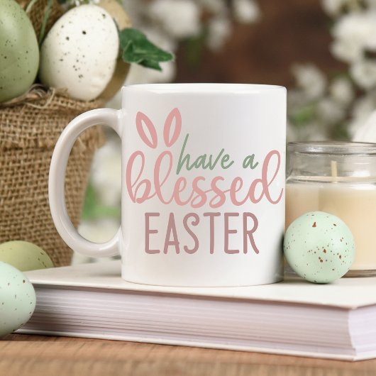 かわいいバニーの耳がイースター賛美を持つ コーヒーマグカップ