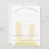 かわいいバニーの耳 |イースターエッグ狩り招待状 招待状 (正面)