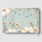 かわいいバニーの葉パワーブルーベビーシャワー ゲストブック (裏面)