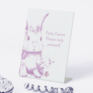 かわいいバニーの赤ちゃんシャワー 台座サイン