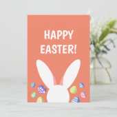 かわいいバニーの頭とイースターエッグ シーズンカード (スタンド正面)