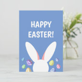 かわいいバニーの頭とイースターエッグ シーズンカード (スタンド正面)