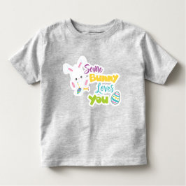 かわいいバニーはイースターエッグであなたを愛している トドラーTシャツ