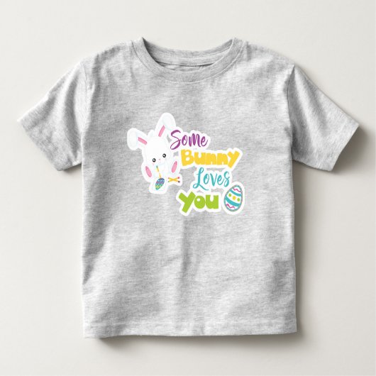 かわいいバニーはイースターエッグであなたを愛している トドラーTシャツ (正面)