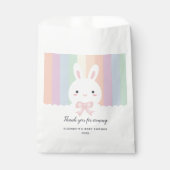 かわいいバニーは途中の女の子の赤ちゃんシャワー フェイバーバッグ (正面)