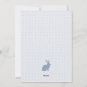 かわいいバニーほこりっぽい青い卵の形の写真イースターカード シーズンカード (裏面)