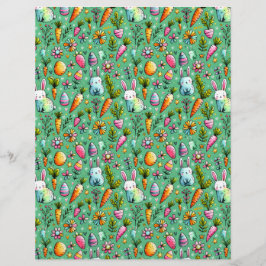 かわいいバニーをテーマにした復活祭のスクラップブック紙