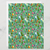 かわいいバニーをテーマにした復活祭のスクラップブック紙 (正面/裏面)