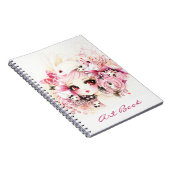 かわいいバニーを持つ美しい女の子 ノートブック (右側)