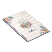 . .かわいいバニーを籠に入れ、かわいらし卵と花 ノートブック (右側)