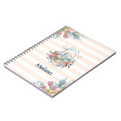 . .かわいいバニーを籠に入れ、かわいらし卵と花 ノートブック (左側)