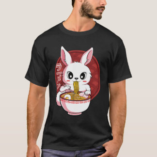 かわいいバニーアニメ日本のラーメンうさぎL Tシャツ