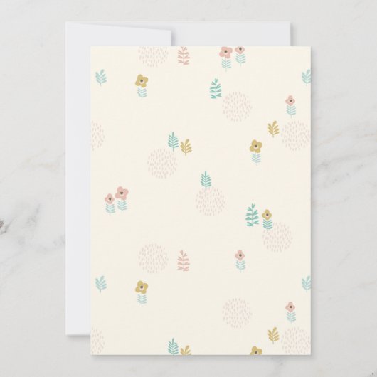 かわいいバニーイエローフローラキッドガールファースト誕生日 招待状 (裏面)