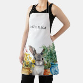 かわいいバニーインザガーデンオールオーバープリントエプロン エプロン (インサイチュ)