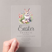 かわいいバニーイースターブランチと卵の狩り アクリル招待状 (インサイチュ (ポータブル))
