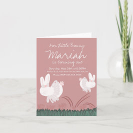 かわいいバニーイースター1st誕生日ハンドドロードクラフト 招待状