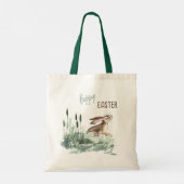 かわいいバニーウォーターカラーイースターエッグ狩り トートバッグ (裏面)