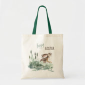 かわいいバニーウォーターカラーイースターエッグ狩り トートバッグ (正面)