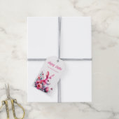 かわいいバニーウォーターカラーフローラ復活祭 ギフトタグ (より糸付き)