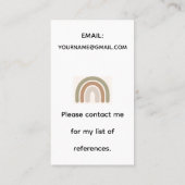 かわいいバニーウォーターカラーベビーシッターの名刺 名刺 (裏面)