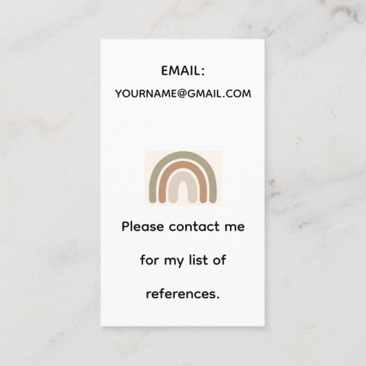 かわいいバニーウォーターカラーベビーシッターの名刺 名刺 (裏面)