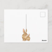 かわいいバニーウサギと花春ありがとう ポストカード (裏面)