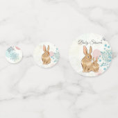 かわいいバニーウサギと花春赤ちゃんシャワー コンフェッティ (裏面)