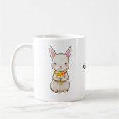 かわいいバニーウサギのグラフィックが付いている名前をカスタムするのマグ コーヒーマグカップ (左)