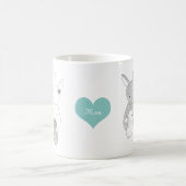 かわいいバニーウサギ幸せな家族愛母マグ コーヒーマグカップ (中央)