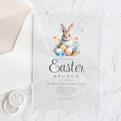 かわいいバニーエッグ狩りとイースターブランチ アクリル招待状