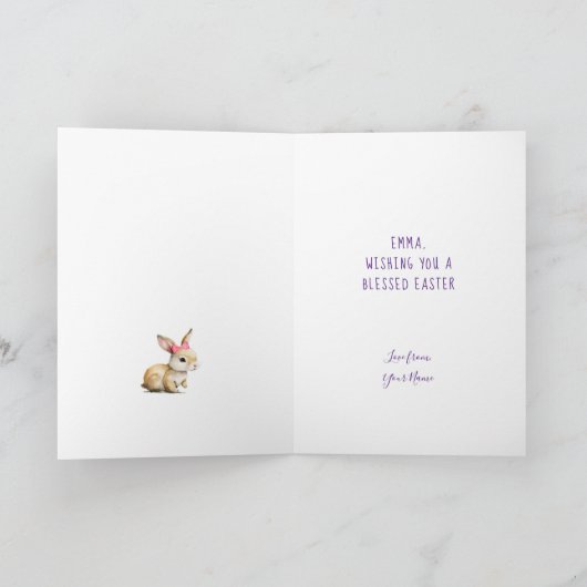かわいいバニーカスタムズの孫娘イースター シーズンカード (内部)