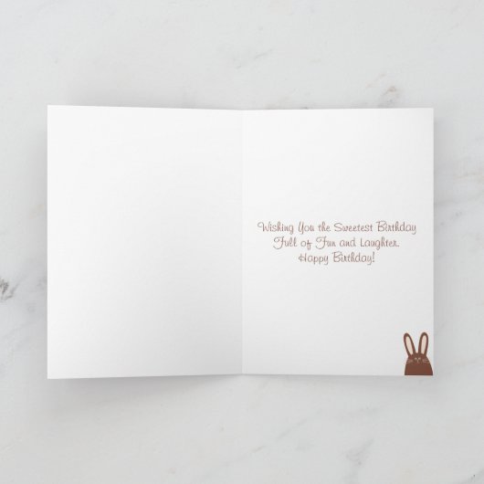 かわいいバニーカラフルとイースターエッグハッピーバースデー カード (内部)