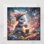 かわいいバニーカラフルガきらめくーデンイースター シーズンカード (正面)