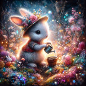 かわいいバニーカラフルガきらめくーデンイースター シーズンカード