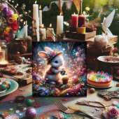 かわいいバニーカラフルガきらめくーデンイースター シーズンカード