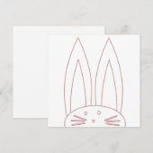 かわいいバニーカラーリングピンクのアウトライン休日 シーズンカード (正面/裏面)